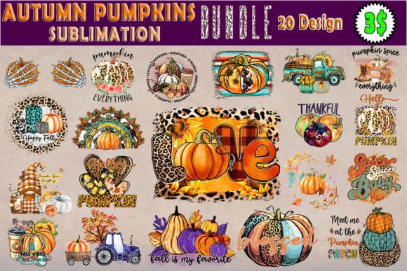 An Embroidery Designer's Take on the Autumn Pumpkins Sublimation Bundle