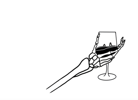 Skeleton Holding Wine: A Designer's Review for Embroidery Projects